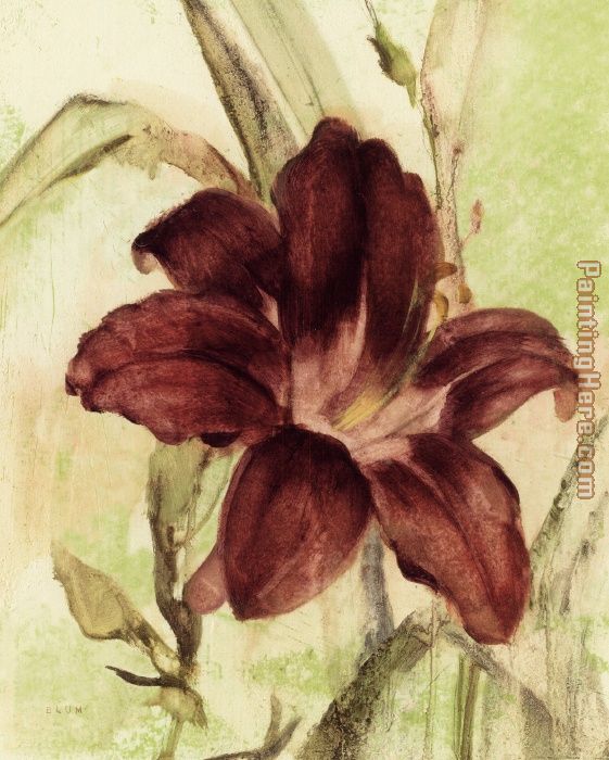 Burgundy Day Lily painting - Cheri Blum Burgundy Day Lily art painting